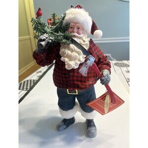 Department 56 Possible Dreams Clothtique Fresh Fir Santa Figurine NIB Plaid